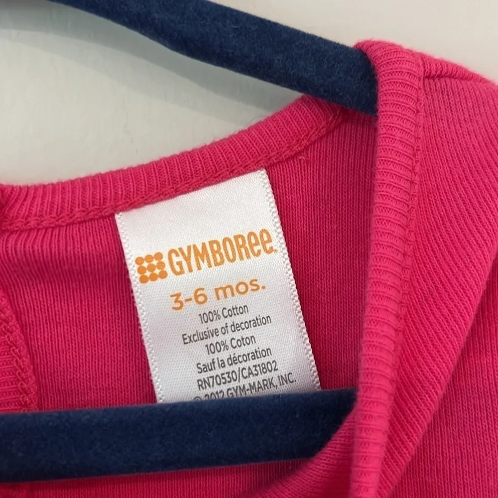 GYMBOREE NWOT Infant 3-6mo Short Sleeve Dress Tunic Ice Cream Pink Embroidered
